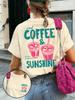Summer New Iced Coffee Sunshine Graphic Print Cotton Tshirt For Unisex Short Sleeve Tees Casual Unisexs And Unisexs T Shirt