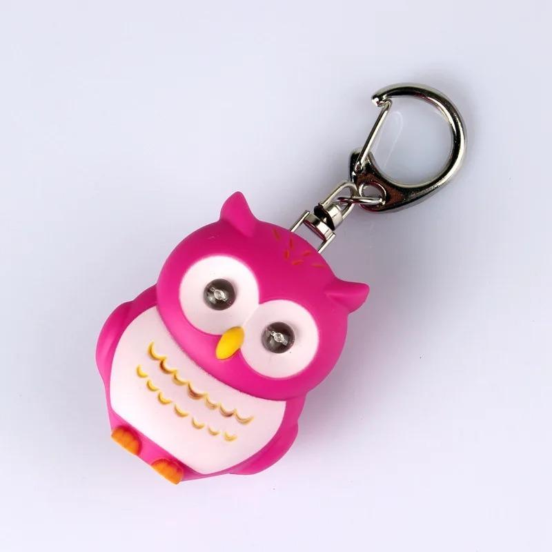 Nová LED sova klíčenka Roztomilý přívěsek s taškou Kreslený přívěsek na klíče Kabelka Klíče od auta Řetízek Pánské Zvukový a světelný design Ženy Muži Dárek