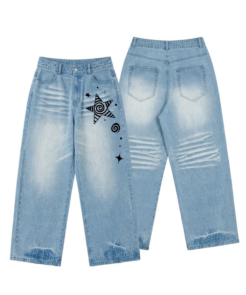 VENHIT Twister Wide Denim Pants