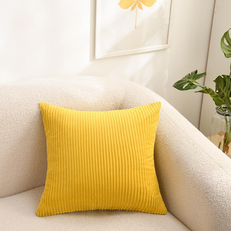 Double-Sided Texture Corduroy Striped Throw Pillow Covers, Modern Aesthetic Pillowcases Vintage Cushion Covers for Living Room Bedroom Sofa