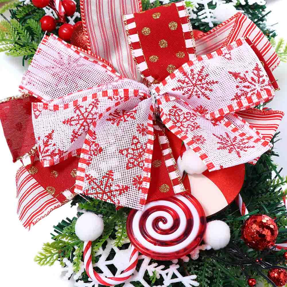 Festival Party Decor Candy Cane Christmas Decorations Wreath Christmas Tree Garlands Rattan