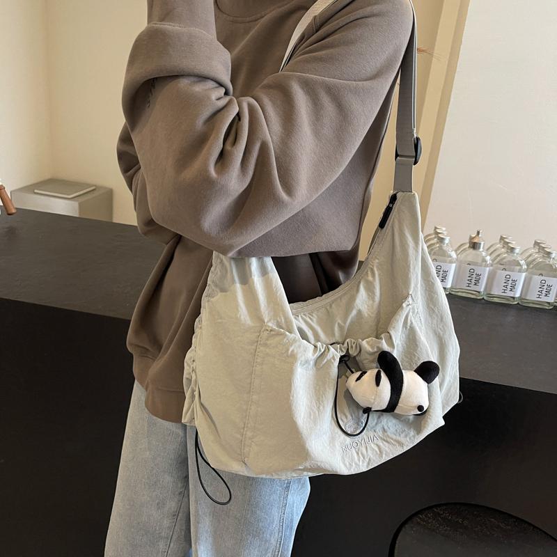 Student Class Pleated Shoulder Bag Large Capacity Women's Bag Crossbody Bag