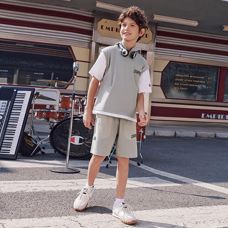 Champion Unisex Kids Anti-Bacterial Faux Two-Piece Short Sleeve T-Shirt