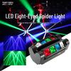 LED 8-Eye Mini Spider Light: Sound-Activated Stage Light with 8 Beams and Moving Head for KTV/Flash.