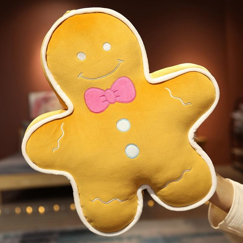 

Christmas Gingerbread Man Plush Toy For Kids Bedtime Sleep Pillow Gift Idea 40 CM жовтий
