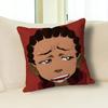 H-Huey-Freeman B-Boondocks Pillow Cases for Bedroom Living Room Sofa Home Decor Polyester Cushion Cover with Zipper