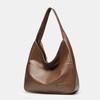 New large-capacity simple women's bag soft leather versatile niche commuter tote bag college student shoulder bag oblique bag