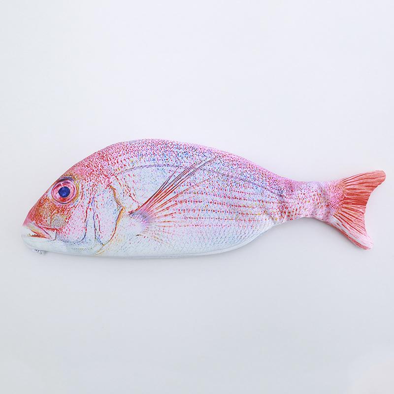 Cute 3D Fish Pencil Case - Realistic Animal-Shaped Cosmetic & Stationery Storage Bag
