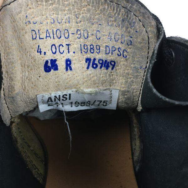 Lata 80. Vintage Buty Addison Shoe Co Z41-1983/75 Rozmiar 6.5R 24.5 Stalowy Nosek U.S. Czarne buty służbowe marynarki wojennej(UŻYWANY)