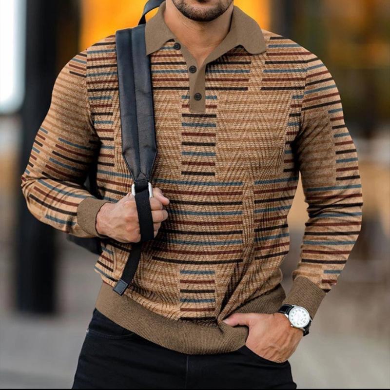 

Мужская одежда с длинным рукавом 3D цифровая печать спортивная мода топы поло мужские повседневные трендовые полиэстеровые топы поло футболка XL