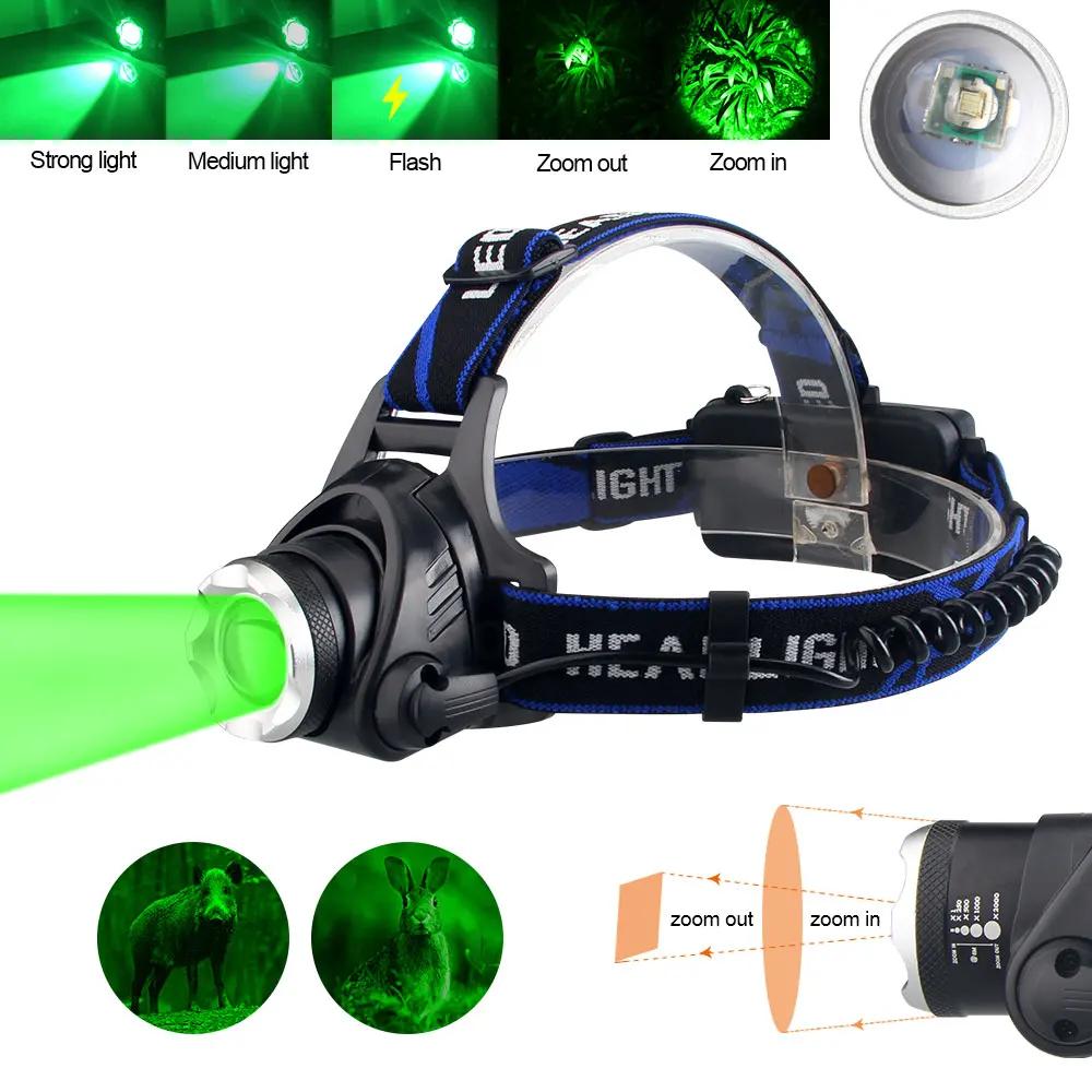 Headlamp+18650 Red Light Head LED Flashlight Outdoor XPG Headlight Tactical Camping Hunting Fishing Zoomable Fishing Headlamp