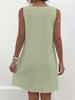 European & American Plus Size Women's V-Neck Sleeveless Button Dress 2026 - New Solid Color, Loose Fit