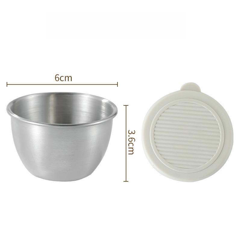 1PC Mini 304 Stainless Steel Dip Seasoning Box Cartoon Bear Saucer with Lid Tomato Sauce Salad Sauce Cup слоновая кость 569₽