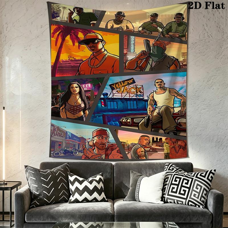 GTA game Pattern Home Decor Tapestry, Wall Hanging, Decorative RV Wall Cloth.SGT0917211
