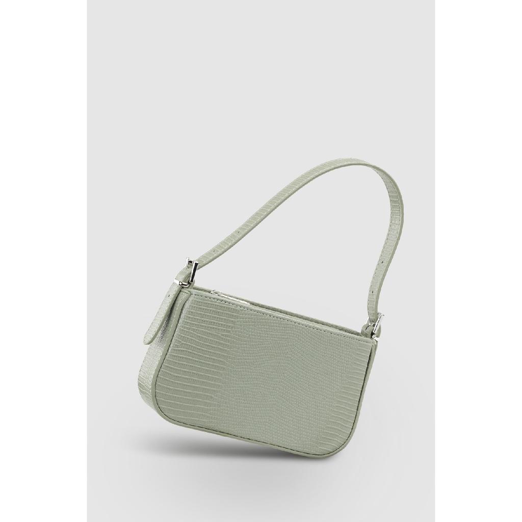 Women's Neon Green Buckle Adjustable Strap Baguette Bag 208