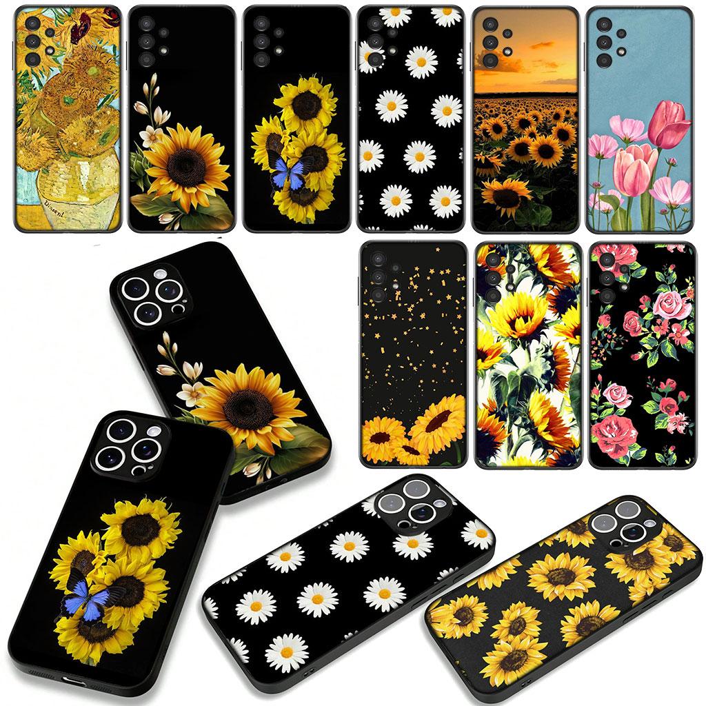 Cover for Xiaomi Redmi Note 14 12 13 ProPlus A4 A3 Pro Plus 12C 13C 14C 5G Casing Phone Case Sunflower Flower Painted Yellow