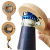 Solid Wood with Bottle Opener Handle Round Refrigerator Magnets Ergonomic Grip Beer Opener