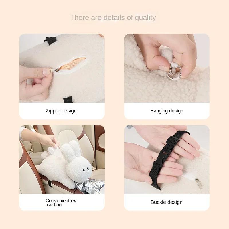 1pc Universal Car Tissue Hanger Doll Cute Tissue Holder Plush Vehicle Tissue Case Napkin Dispenser for Tesla Model 3 y Interior
