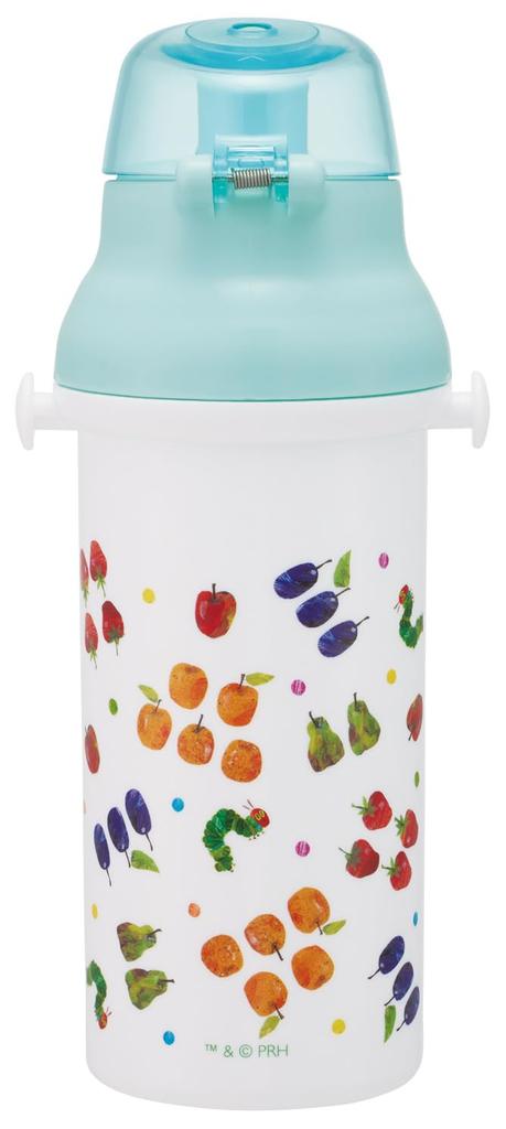 Skater Children's Water Bottle, Direct Drink, Plastic, 480ml, One-Push OpenClose, Dishwasher Safe, Made In Japan, The Very Hungry Caterpillar Fruit