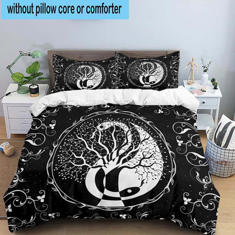 Tree Of Life Mandala 3pcs Bedding,Including 1pc Duvet Cover And 2pcs Pillowcases Perfect for Christmas,Ideal for Bedroom, Dormitory