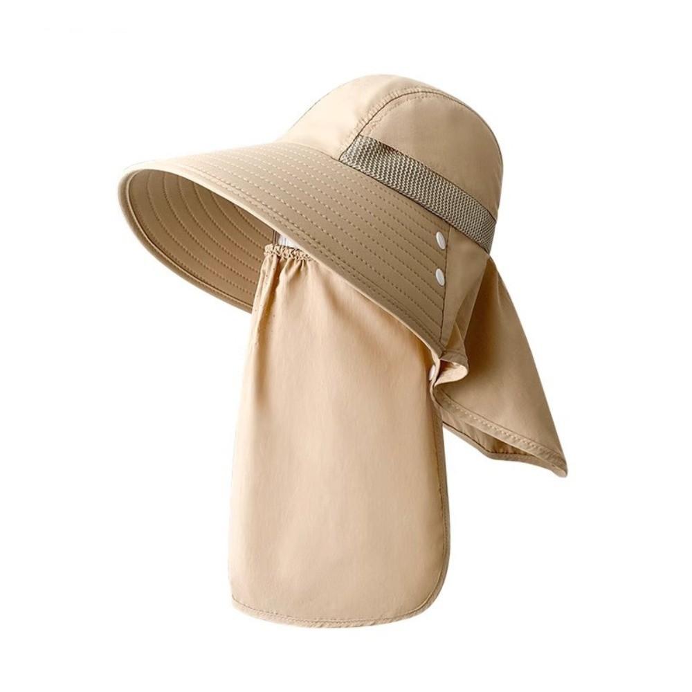 Breathable Face Covering Sun Hat Wide Brim Integrated Fishing Hat  Outdoor Activities