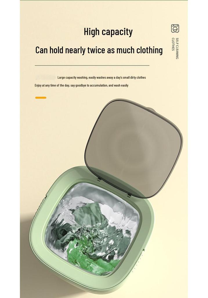 Compact Folding Washing Machine with Automatic Spin and Dehydration for Dormitory or Home Use