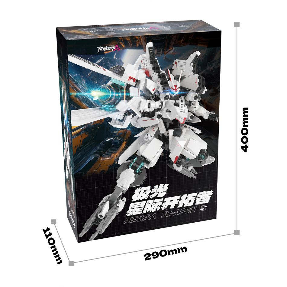 654 PCS MOC Super Mecha Champions AURORA Model Building Blocks Anime Game Mechanical Armor Robot Assembly Bricks Toys Kids Gifts