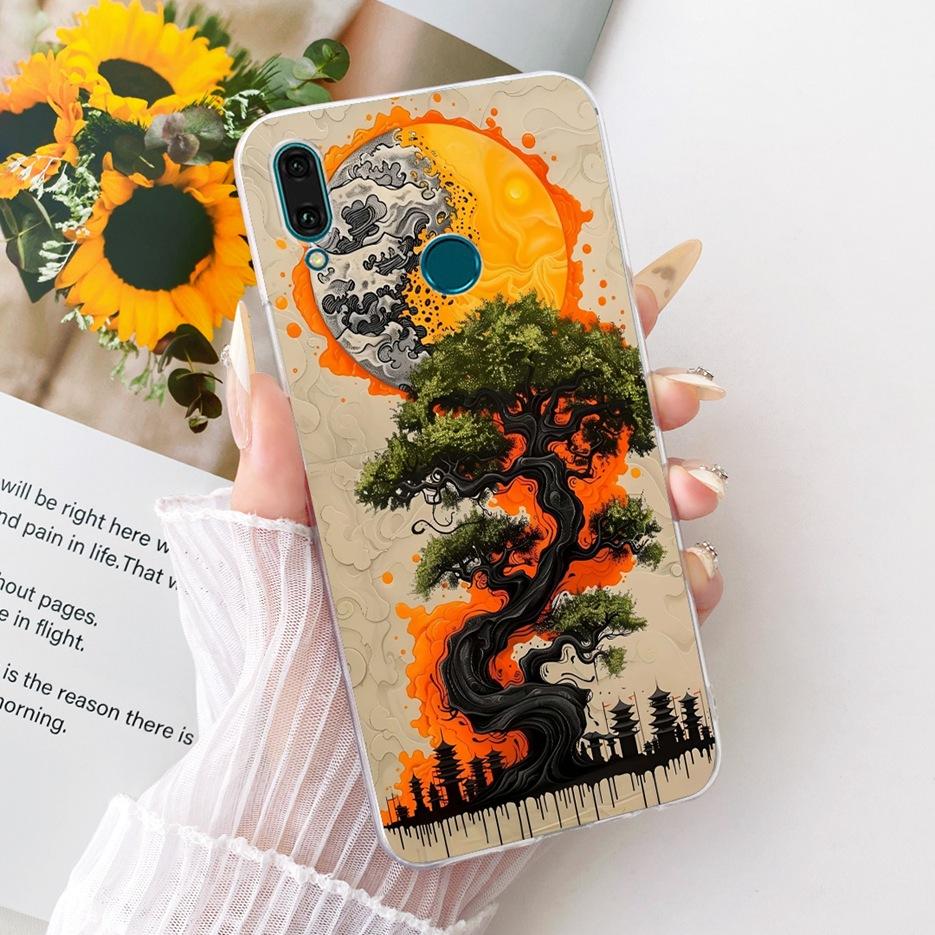 For Huawei Y9 2019 Case JKM-LX1 JKM-LX2 New Flowers Butterfly Painted Cover Soft Silicone Case For Huawei Y9s Y 9 s Y9 2019 Bags