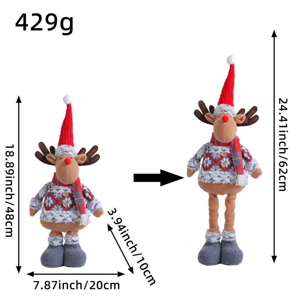 Christmas Snowman Plush Toy With Stretching Design For Holiday Decor And Gift