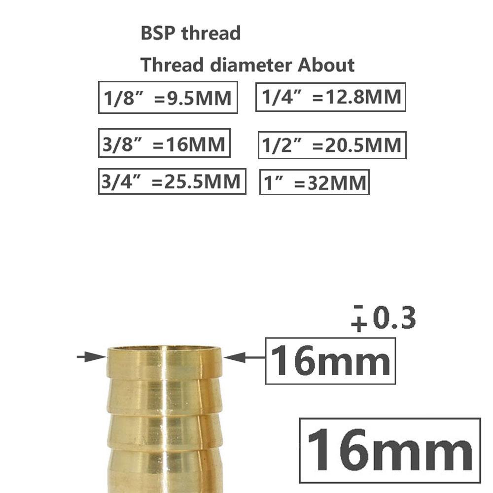 Brass 1/8 1/4 1/2 3/8 3/4 1" Male Thread To 4/6/8/10/12/16/20/25/32mm Hose Barb Connector Copper Pipe Fitting Coupler