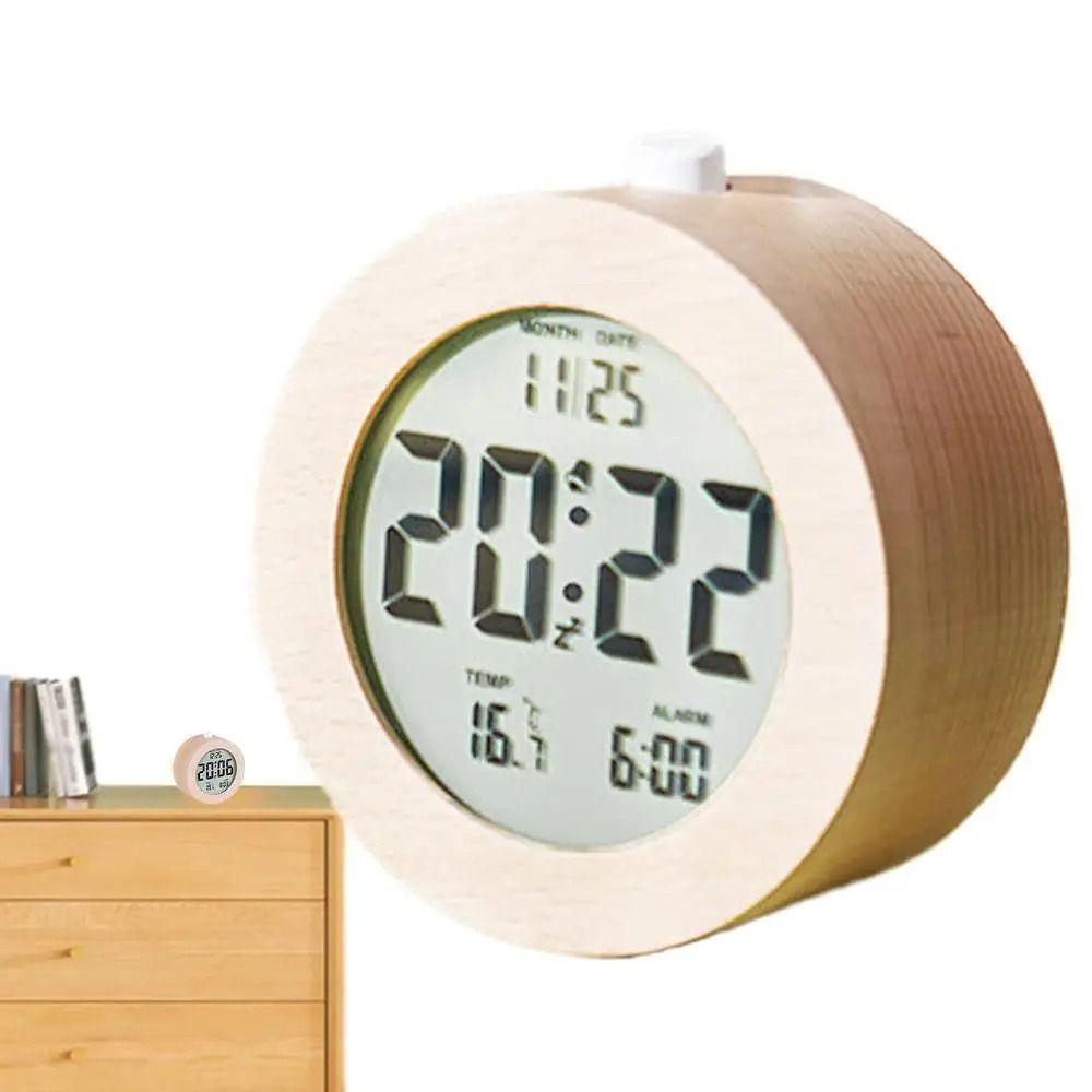 Nordic Style Multifunctional Electronic Clock Round/Square LCD Digital Table Clock  Bedroom