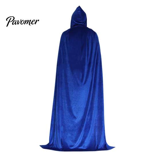 Theatrical Role Play Costume Unisex Adults Hooded Cloak, Velvet Vampire Wizard Cape, Renaissance Mysterious Witch Cape Medieval Halloween for Cosplay,