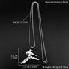 Karate Kick Man Pendant Necklace For Men Stainless Steel Martial Arts Kung Fu Charm Male Chain Jewelry Taekwondo Fighter Gift