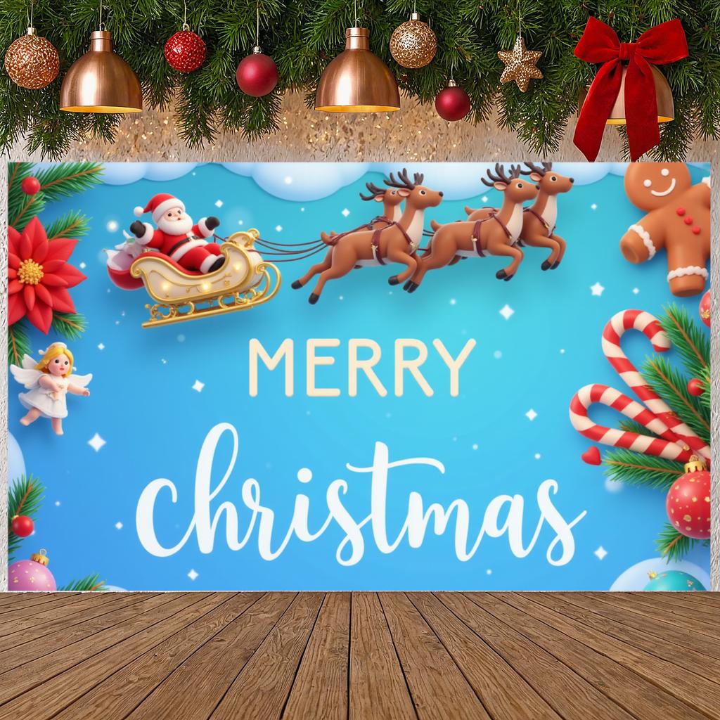 Holiday Celebration Aesthetic Design Reindeer Banner Christmas Decor Decorative Reindeer Merry Christmas For Photo Shoot Family