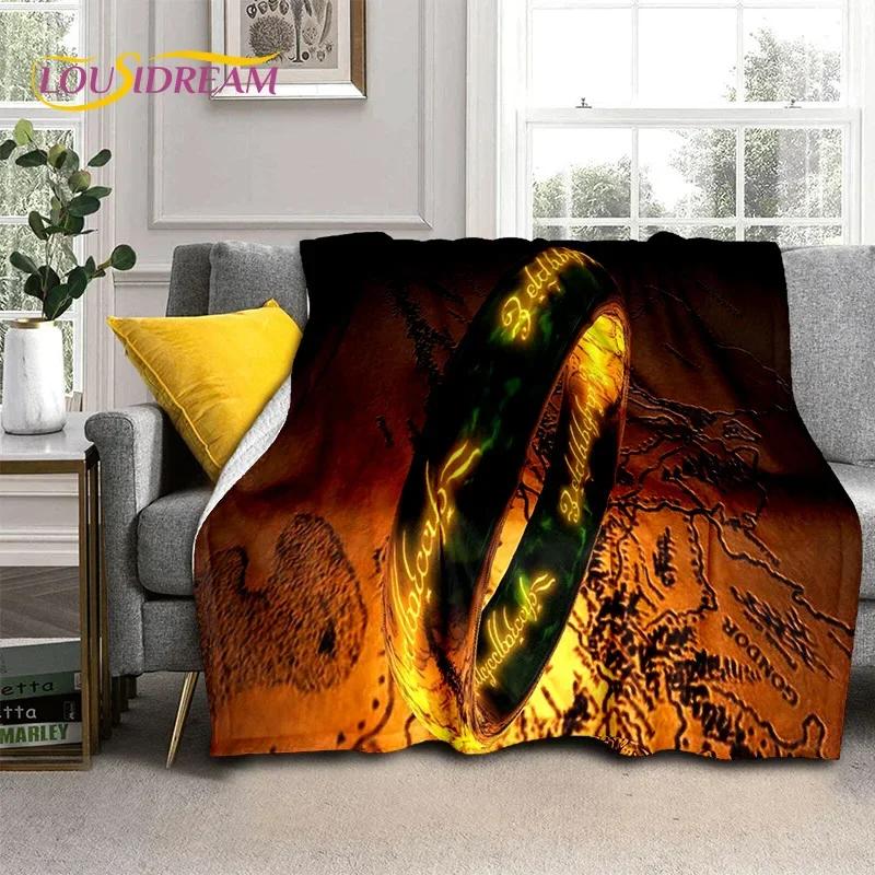 Lord of the Rings Hobbit Movie Soft Flannel Throw Blanket for Bedroom Sofa Picnic Outdoor Leisure Nap Gift