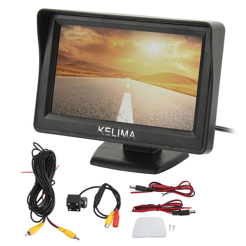 4LED Rückfahrkamera 4,3 Zoll Rückspiegelmonitor-Kit 120 Grad Weitwinkel IP68 Wasserdicht Nachtsicht für Auto LKW SUV