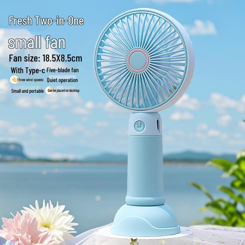 Portable Mini USB Rechargeable Fan - High-Power, Fresh Design for Desktop & Handheld Use