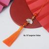 Ancient Style White Tassel Fan Pendant for Hanfu/Qipao Lapel or Phone