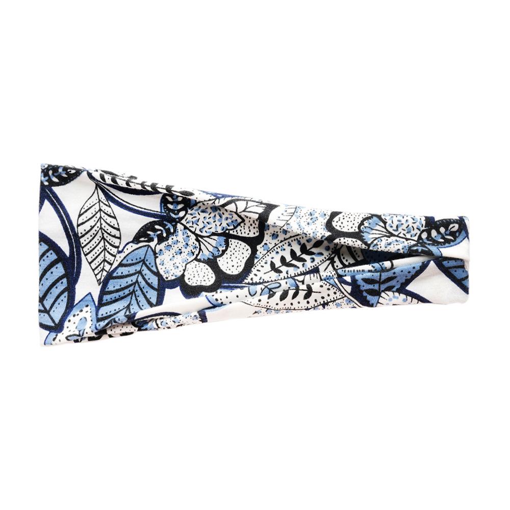 Dámská sportovní jógová pot absorbující čelenka - Široký okraj, Tištěný design, Vlasový doplněk