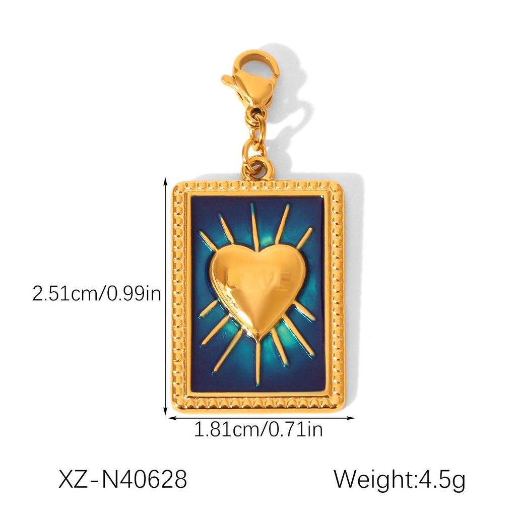European-American Stainless Steel Tarot Card Pendant - Versatile, Non-Fading, DIY Jewelry Accessory for Women