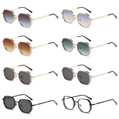 Vintage Metal Polygon Sunglasses Women Men Fashion Gradient Sun Glasses Brand Designer UV400 Shades Eyewear Driving Goggles