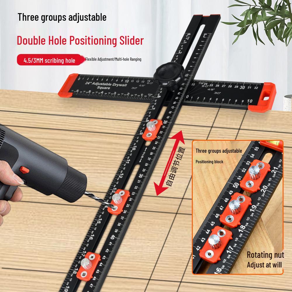 Multifunctional Woodworking T-Square & Positioning Angle Ruler