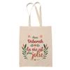 Tote Bag - PLANETEE - Déborah Life Is Prettier - Natural Jute - Printed In France - Sturdy Handles