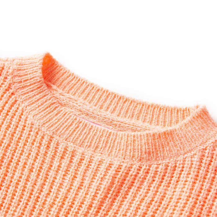 Knitted Pullover for Children Bright Orange 92/104/116/128/140