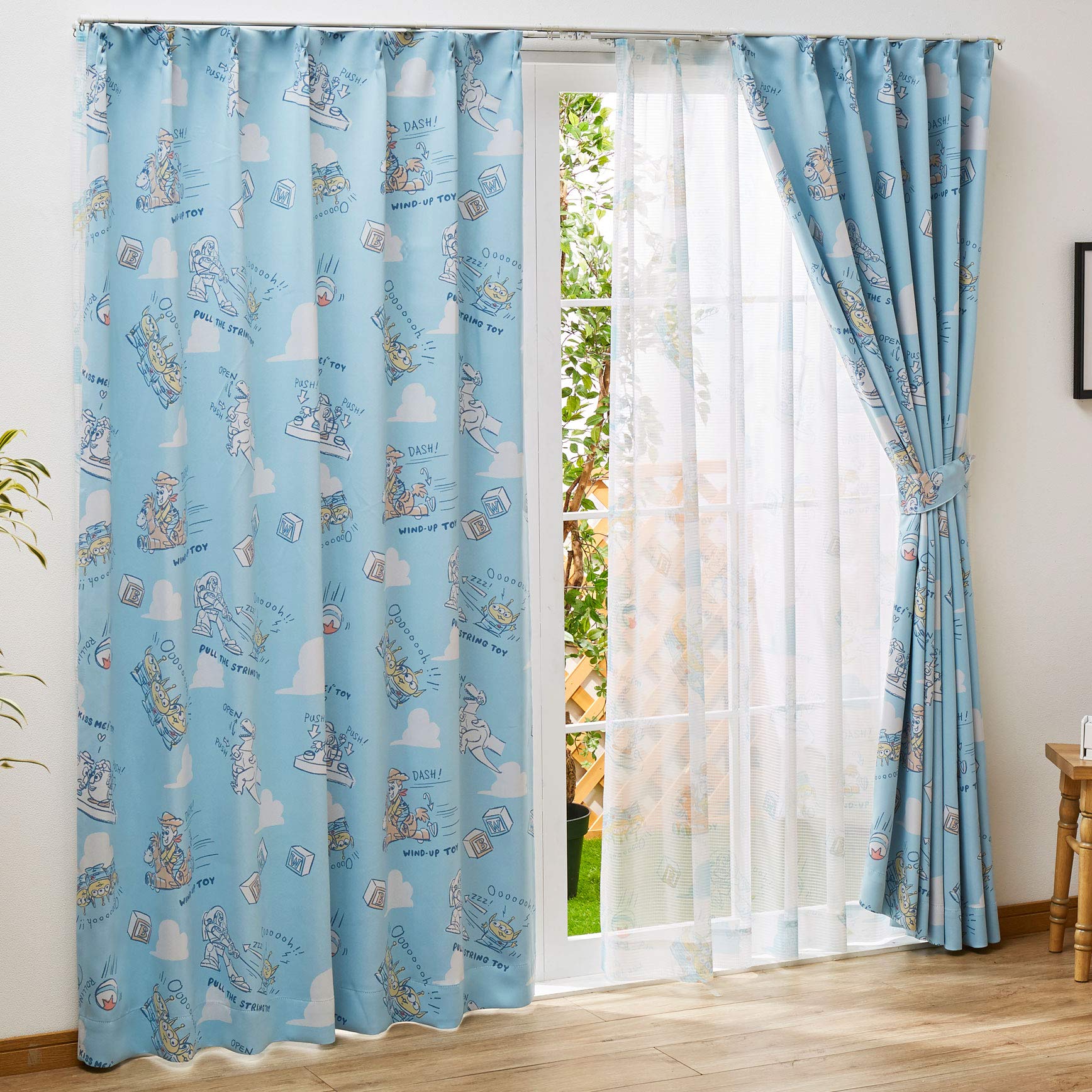 

Disney Toy Story 2nd Class Blackout Set of TOY Woody and Heat 2nd Class Width 100 x Length 200 cm Curtains, 2, SB-434, STORY, Andy, Insulation,