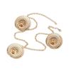 Wind Fashion Flower Earrings Necklace Set Women'S Light Luxury Personality Exaggerated Sun Flower Stud Earrings Collarbone Chain