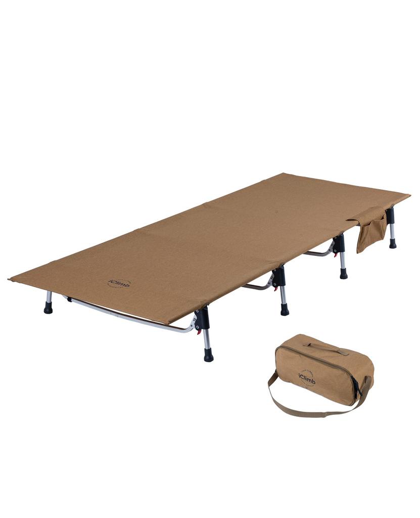 iClimb Venkovní skládací sestava v ultra snadném úložném vaku s boční úložnou kapacitou, postel pro cestování po havárii, lehká, kompaktní, postýlka, 150 kg