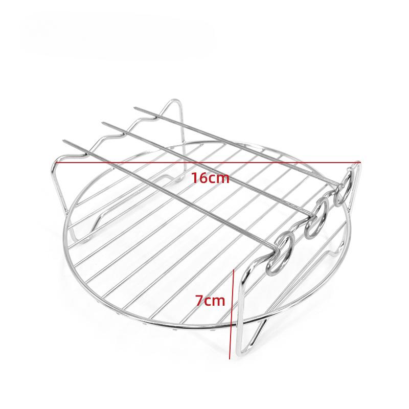 

Набор решеток для аэрофритюрницы 7 дюймов Универсальная решетка для гриля Двухъярусная решетка с шампурами Пароварка Слив для масла Подставка для кухни