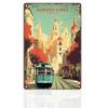 High Definition Metal Tin Sign World Famous City Travel Poster Collection Vintage Retro Landmark Wall Art Decor for Home Livin