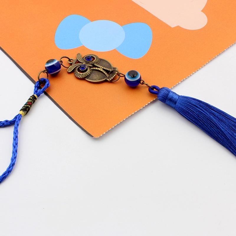 Turkish Blue Evil Eye Amulets Wall Hanging Pendant Home Decor Owl Tassel Ornament Home Car Protection